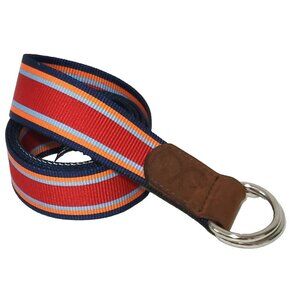 Thomas Bates Fishing Belt Large Men's 46" Canvas D Rings Leather End Fish Hooks